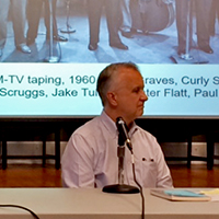 
Art Menius, Fred Bartenstein, Penny Parsons at Carolina Bluegrass Summit, UNC-Chapel Hill, November 12, 2016. (Photo: Jordan Laney)