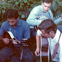 Roland White, Butch Robins, Fred Bartenstein.  Watermelon Park, Berryville, VA. 1968 (Photo: Ken Landreth)